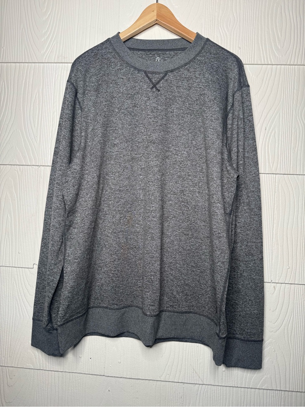 Rhoback Men's Heather Dark Gray Pullover Crewneck Sweatshirt